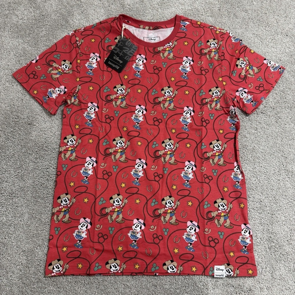 Disney Loungefly‎ Mickey & Minnie Mouse Lasso Western Shirt Mens XXL Tee Unisex